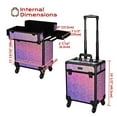 thumbnail image 6 of Byootique Rolling Makeup Train Case Cosmetic Trolley Organizer Mermaid Pink, 6 of 9