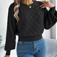 thumbnail image 5 of HomeGardon Women's Sweaters Sweaters for Women Long Sleeves Blouse Knitted Round Neck Pullover Sweater Tops, 5 of 8