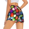 thumbnail image 3 of Goofa Easter Eggs2 Printed Women 2 in 1 Running Shorts,Quick Dry Athletic Workout Shorts,High Waisted Athletic Shorts with Liner Pockets-Medium, 3 of 9