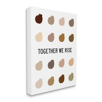 Stupell Industries Together We Rise Inspirational Phrase Neutral Tone Marks Canvas Wall Art, 30 x 40, Design by Tenisha Proctor