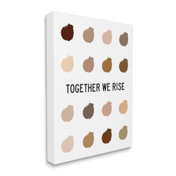 Stupell Industries Together We Rise Inspirational Phrase Neutral Tone Marks Canvas Wall Art, 30 x 40, Design by Tenisha Proctor