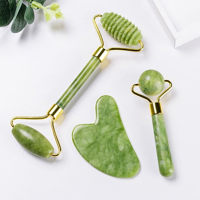 3Pcs/Set Scraper Board Eco-friendly Stress Relief Stone Massage Guasha Roller Set for Home