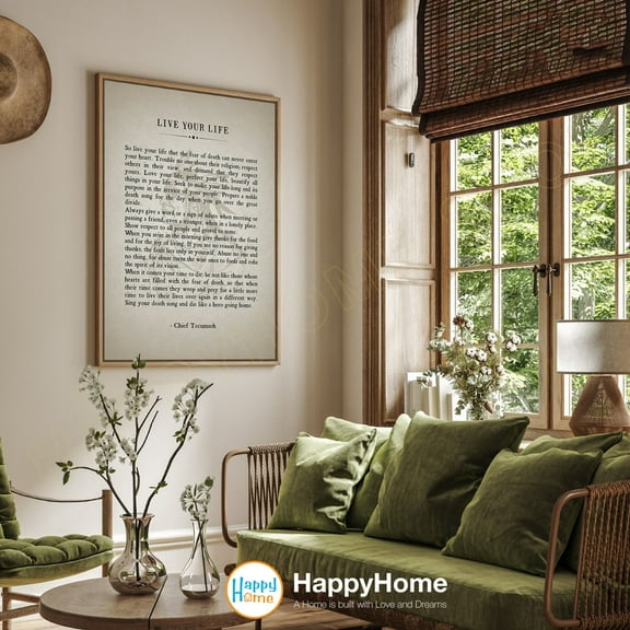 Miluva Chief Tecumseh Poem Quote Live Your Life Motivational Poster Inspirational Print Art Motivational Quotes Home Art Office Decor -P519 Decor For Living Room Bedroom, 8x12 UNFRAMED