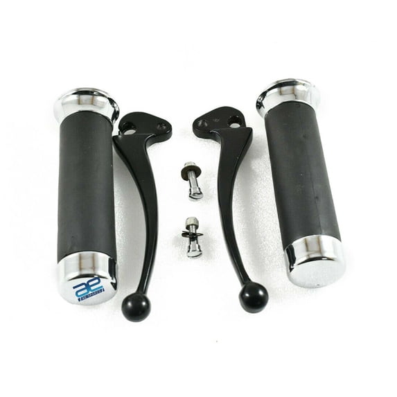 VESPA LML STAR STELLA PX Handle Grip Set Chrome Cap + Clutch Brake Lever