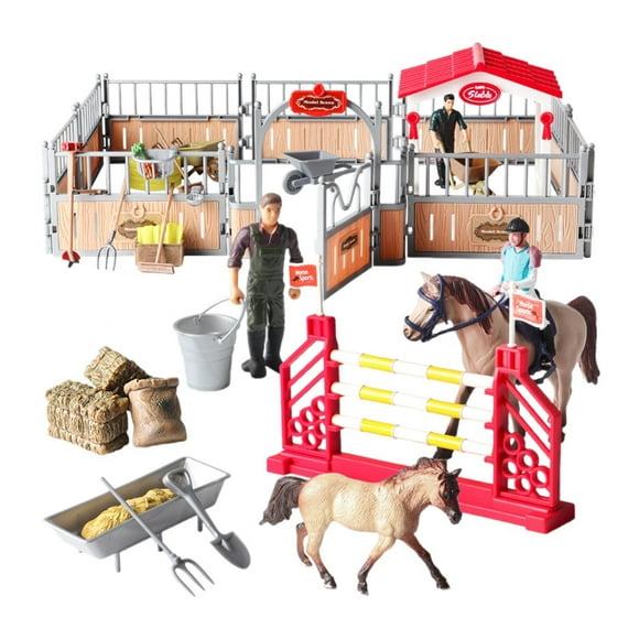 BELOVING Horse Horseman Playset Toy Barn Toy for Ages 3 4 5 6 7 8 Years Old Kids Baby