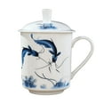 thumbnail image 2 of ReadStar China Jingdezhen Ceramic Tea Cup Bone China 500ml Cup With Lid Household Office Conference Cup Customization Cup,4, 2 of 54