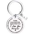 thumbnail image 1 of CHUANK Clearance To My Daughter Message Keychain Stainless Steel Initial Last Name 26 Letter Family Inspirational Keychain Gift, 1 of 2