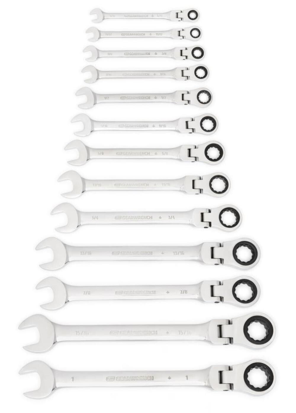 GearWrench 9702 13-Piece SAE Flex-Head Combination Ratcheting Wrench Set