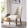 thumbnail image 5 of Colamy Button-Tufted Upholstered Fabric Dining Chairs with Wood Legs for Living Room, Kitchen set of 2, Beige, 5 of 9