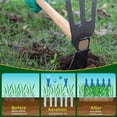 thumbnail image 6 of Hoe and Cultivator Garden Rake, Hand Tiller with Wooden Handle, Sharp Hoe Blade & Sturdy 3 Claw Tiller, Heavy Duty Dual Headed Tools for Digging, Loosening Soil, Weeding, 6 of 8