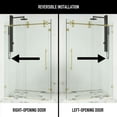 thumbnail image 4 of VIGO Winslow 34 in. L x 46 in. W x 74 in. H Frameless Sliding Rectangle Shower Enclosure in Matte Gold with Clear Glass, 4 of 12