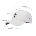 thumbnail image 3 of GBSYEWXS Men Baseball Cap Casual Summer Cross Print Breathable Hat White, 3 of 3