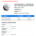 thumbnail image 2 of Front Blower Motor 1 - Compatible with 2002 - 2006 Acura RSX 2.0L 4-Cylinder 2003 2004 2005, 2 of 2