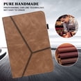 thumbnail image 3 of SaniMore for iPad Pro 13 2024 Embossed Stripe Case, PU Leather Case with Card Slot & Kickstand Pencil Holder & Hand Strap Shockproof Protective Case for Women Men, Brown, 3 of 10