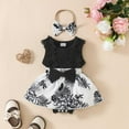 thumbnail image 2 of Shadoumai Girl Baby Sleeveless Lace Trim Jumpsuit Flower Bow Romper Outfit Headband 0-1 Year Old Summer Clothes, 2 of 9