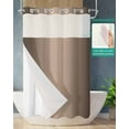 thumbnail image 2 of No Hook Shower Curtain with Snap in Liner, Ombre Abstract Gradient Dark Brown Hotel Shower Curtains for Bathroom, Washable Shower Curtain Liner Set with Mesh Top Window, 36"x78", 2 of 6