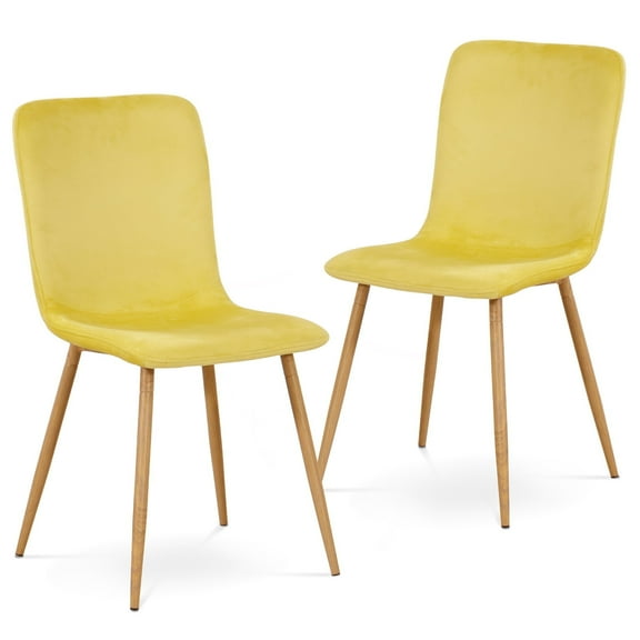 Ivinta Furniture Mid-Century Adult Dining Side Chairs, Yellow (Set of 2)