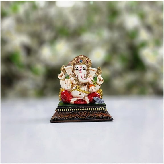 Small Ganesha Statue in Resin Ganesha Sculpture Good Luck God for New Beginning Ganesha Figurine Vinayaka Statue Hindu God Statue Indian Handcrafted Statue Indian Home Decor Gift - AtoZ India Cart