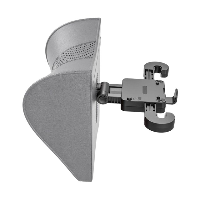 Almohada de cuello ajustable genérica de piel sintética con gancho para reposacabezas de coche gris