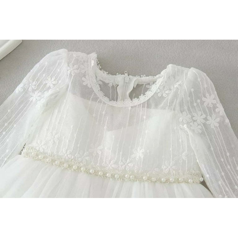 Walmart Infant Outfit: Baby Girls Long Sleeve Baptism Dress, Christening  Gown for Church Communion, 3-6M - Walmart.com