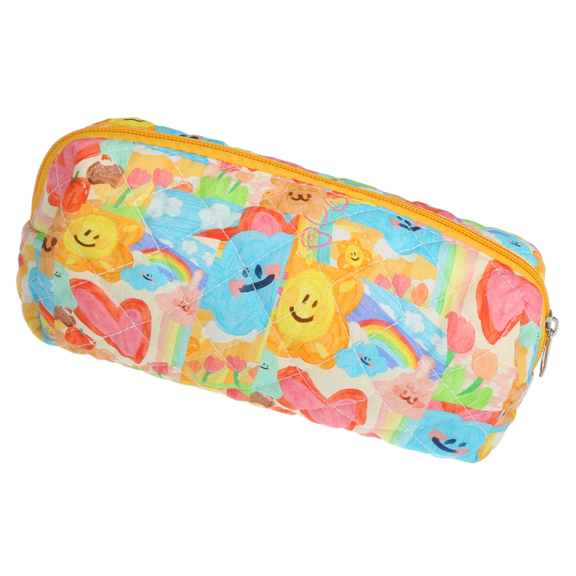 Unique Bargains Beatiful Women Durable Small Quilted Heart Makeup Bag Assorted Color