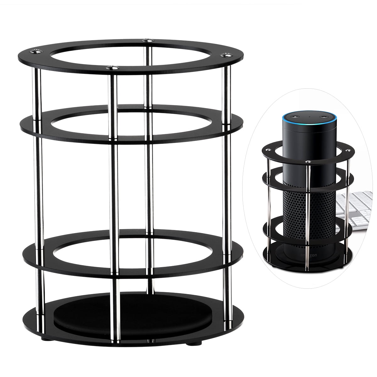 FOXNOVO Acrylic Mini Stereo Rack Stand Display 4Tier Stand