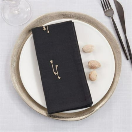 

Saro Lifestyle 2263.BK20S 20 in. Fringe Line Table Napkins Black - Set of 4