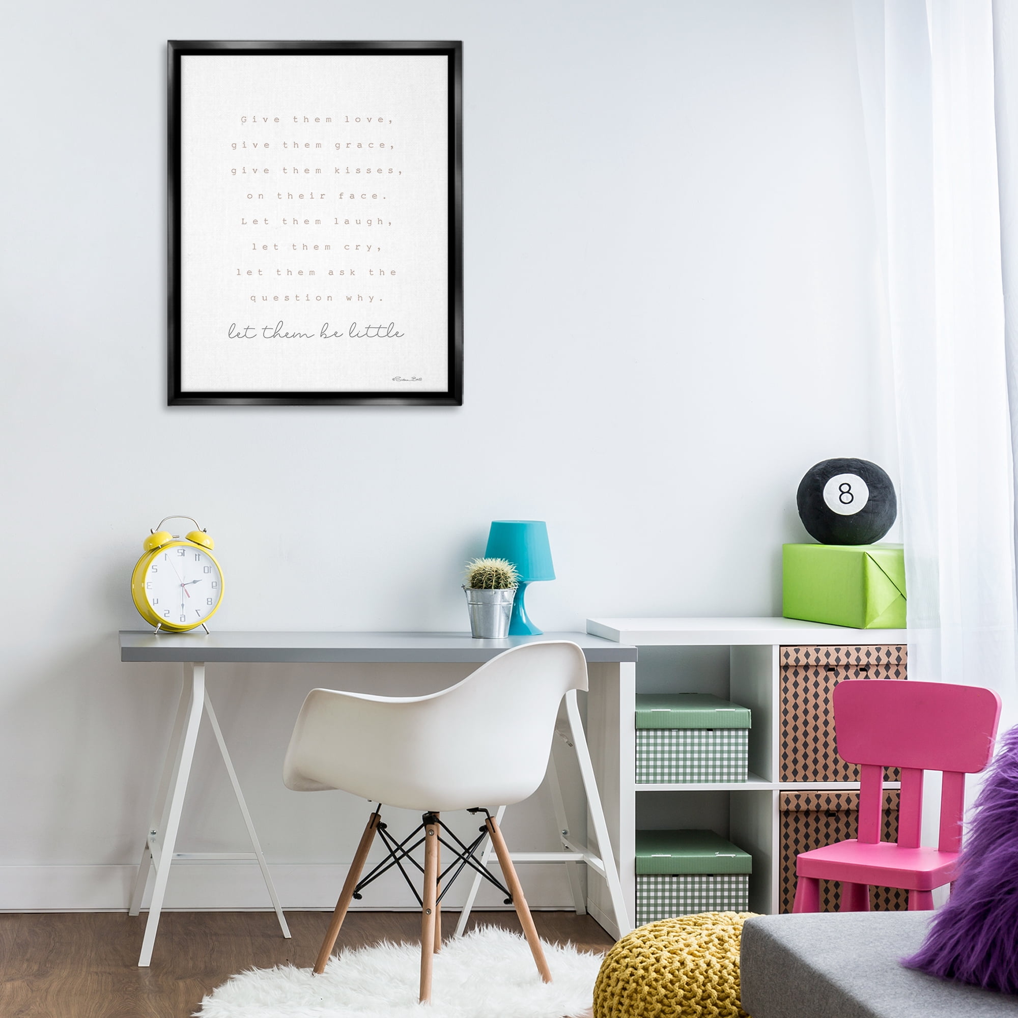 Stupell Industries Let Them Be Little Typography Painting Black Floater Framed Art Print Wall Art, 25 x 31