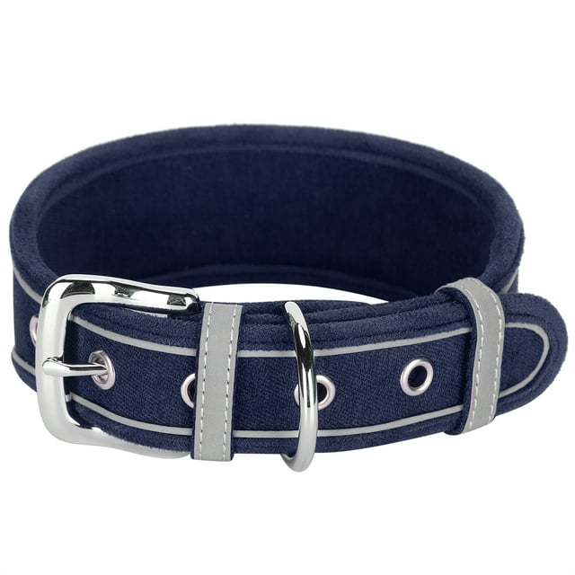 Pet Reflective Collars, Light Adjustable Breathable Dog Collar Prevent Rust For Pets Red,Pink,Brown,Dark Blue