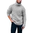 thumbnail image 1 of Hombres moda Casual manga larga cuello alto invierno tejido grueso Casual cálido punto suéter suéter Adepaton CJWUS-3517, 1 of 1
