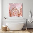 thumbnail image 3 of Christmas Wall Art Painting on Canvas, Pink Xmas Farmhouse Snowflake Tree Canvas Art Home Prints Wall Art Framed Modern Artwork for Living Room Bedroom Wall Decor 8x8in, 3 of 9