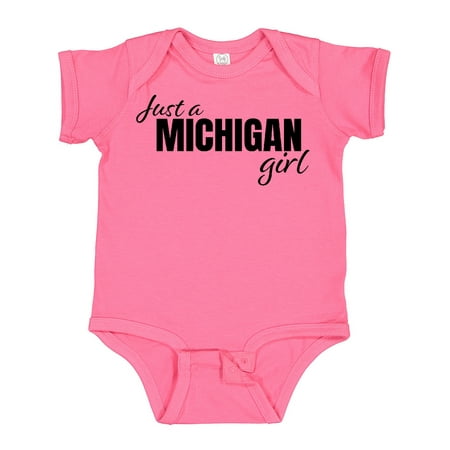 

Inktastic Just a Michigan Born and Raised Gift Baby Girl Bodysuit