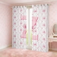 thumbnail image 2 of Manfei Initial Letter Z Curtains and Drapes (42x63),Cute Bowtie Blackout Curtains for Bedroom,Pink White Curtains Pack of 2 (42x63) For Girls,Breathable Bedroom Decoration, 2 of 7