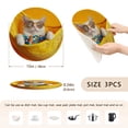 thumbnail image 2 of 3PCS Trivet Mats 15 Inch Round Heat-Resistant Pot Holders Hot Pads Table Decor A Playful White Cat, 2 of 6