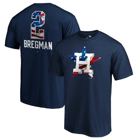 Alex Bregman Houston Astros Fanatics Branded 2019 Stars & Stripes Banner Wave Name & Number T-Shirt - (Best Weave Brands 2019)