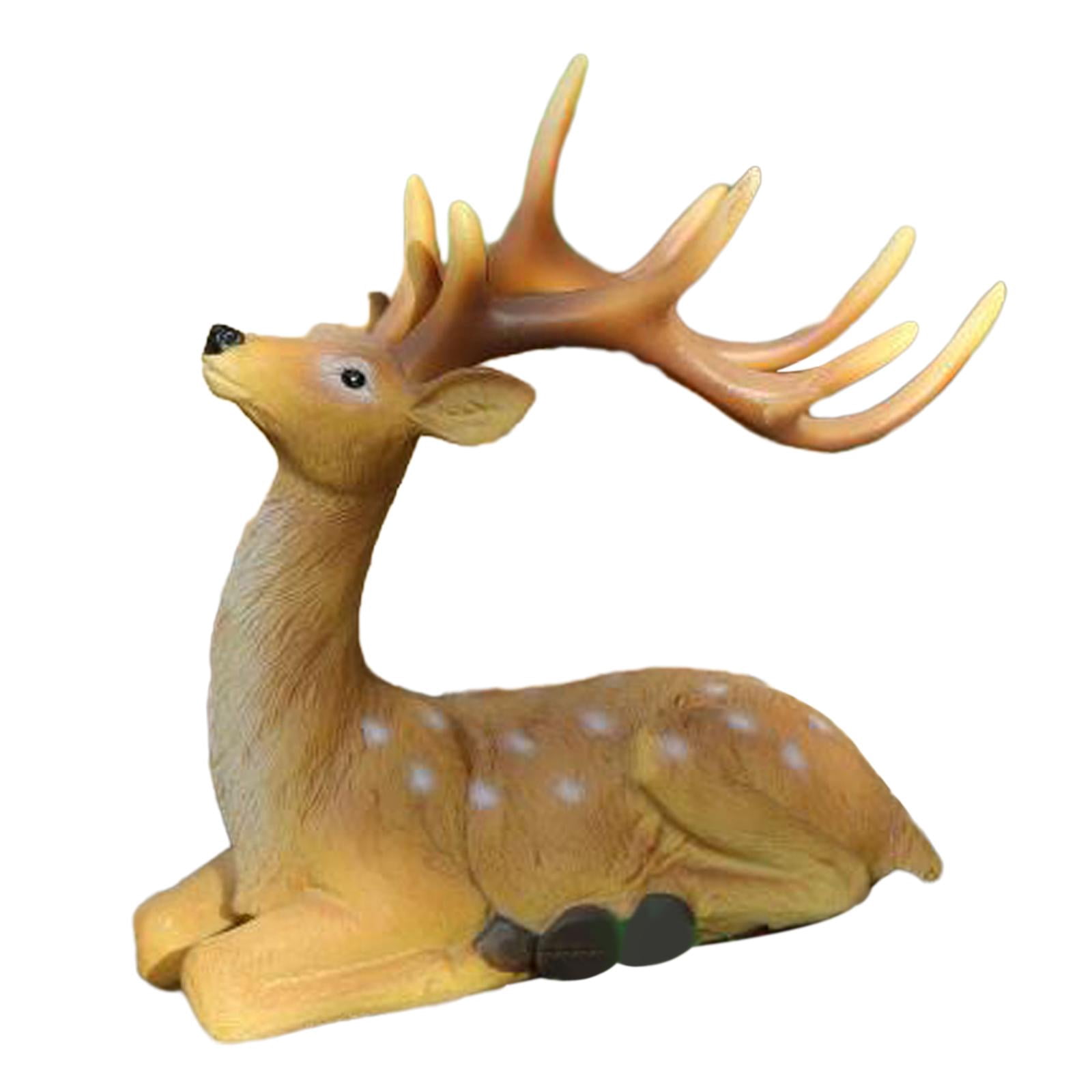 WLPZXP Deer Sculpture Lovely Garden Deer Figurine Decoration Mini Animal Statue Chinese Style B