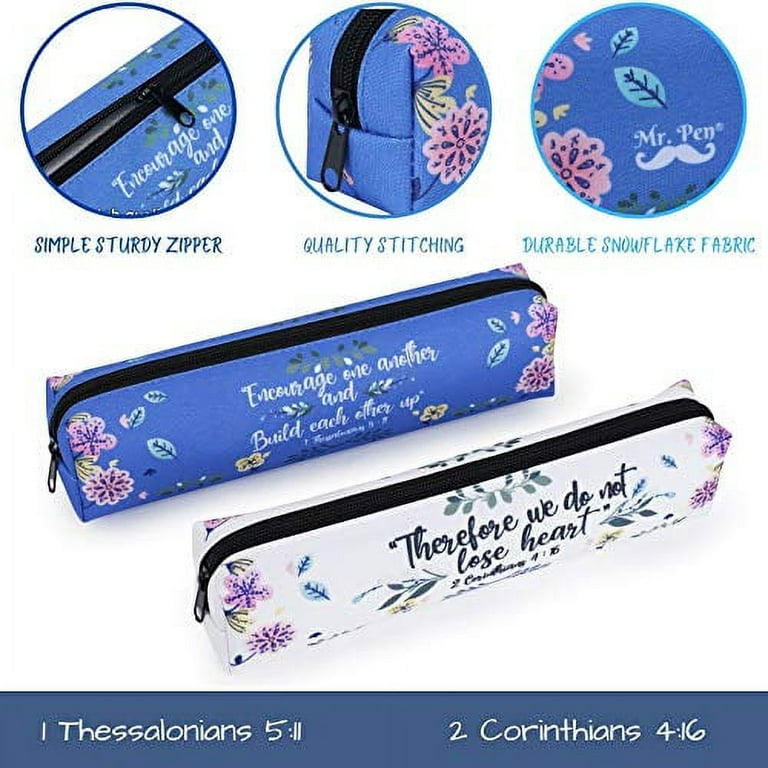 Mr. Pen- Pencil Pouch for Bible Study, 2 Pack, Small Pencil Case, Pen and  Highlighter Case, Pencil Bag, Pencil Cases for Gifts, Bible Study Supplies,  Pen Case, Bible Journaling Supplies 