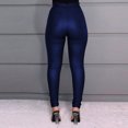 thumbnail image 4 of Pantalones Largos de Cuero Adelgazantes Informales Sólidos Con Bolsillo de Cintura Alta A La Moda Para Mujer Con Cinturón Odeerbi ODB-6, 4 of 9