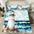 thumbnail image 2 of Erosebridal White Lighthouse Sheet Set Twin,Ocean Theme Bedding Sets Twin Size,Lodge Cabin Twin Sheet Sets,Ultra Soft Sea Bedroom Decoration,3pcs, 2 of 7