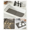 thumbnail image 6 of Bligli 15.7x11.8inch Kitchen Sink Mat, PVC Eco-Friendly Bottom Protector with Fast Drain & Anti-Slip, Clear Gray, 6 of 7
