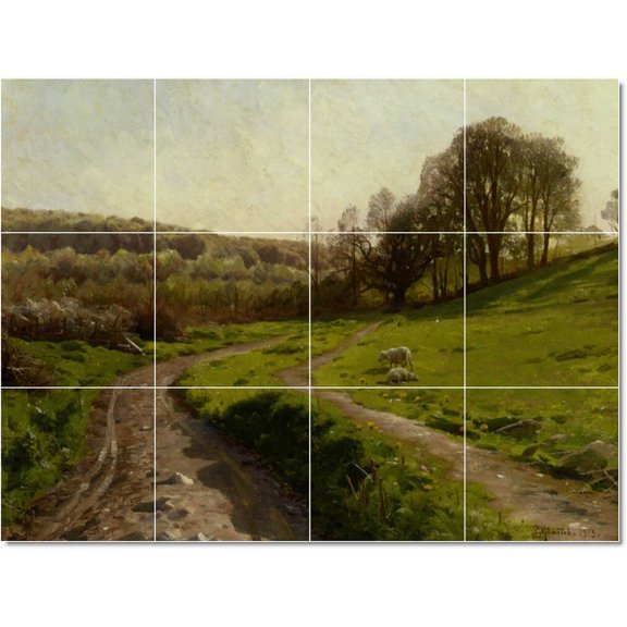 Ceramic Tile Mural-Peder Mork Monsted Landscapes Painting 392. 17" w x 12.75" h using (12) 4.25 x 4.25 ceramic tiles
