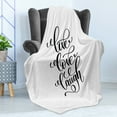 thumbnail image 4 of Live Laugh Love Soft Flannel Fleece Throw Blanket, Hand Lettering Style Live Laugh Love Words Monochrome Design, Cozy Plush for Indoor and Outdoor Use, 60" x 80", Black White, by Ambesonne, 4 of 5