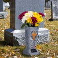 thumbnail image 6 of emetery Grave Vase with LED Solar light, Fresh/Artificial Flowers Headstones Vases with Spikes,  Gravestone Decor Memorial Gifts for Loss of Loved One, 6 of 6