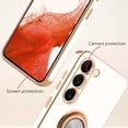thumbnail image 2 of for Samsung Galaxy S23 5G Case White Plating Mental Ring Kickstand Luxury Case Soft TPU Shockproof Back Electroplate Cover Galaxy S23 5G Case for Girls Women, 2 of 12