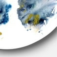thumbnail image 3 of Designart 'Gray and Blue Clouds With Golden Glitter' Modern Circle Metal Wall Art 23x23 - Disc of 23, 3 of 5