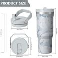 thumbnail image 4 of Floral 30oz Handheld Travel Tumbler with Handle – Double Wall Stainless Steel Insulated Cup, Flip Straw Lid, Leak-Proof & BPA-Free, Durable Hot & Cold Drink Mug,Thanksgiving, Xmas, Spring ,Flower, 4 of 6