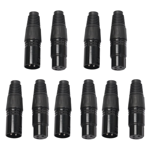 5 Pares Enchufe Conexión Audio 3 Pines XLR Cable Acceso Señal Audio Enchufe Uso Doméstico