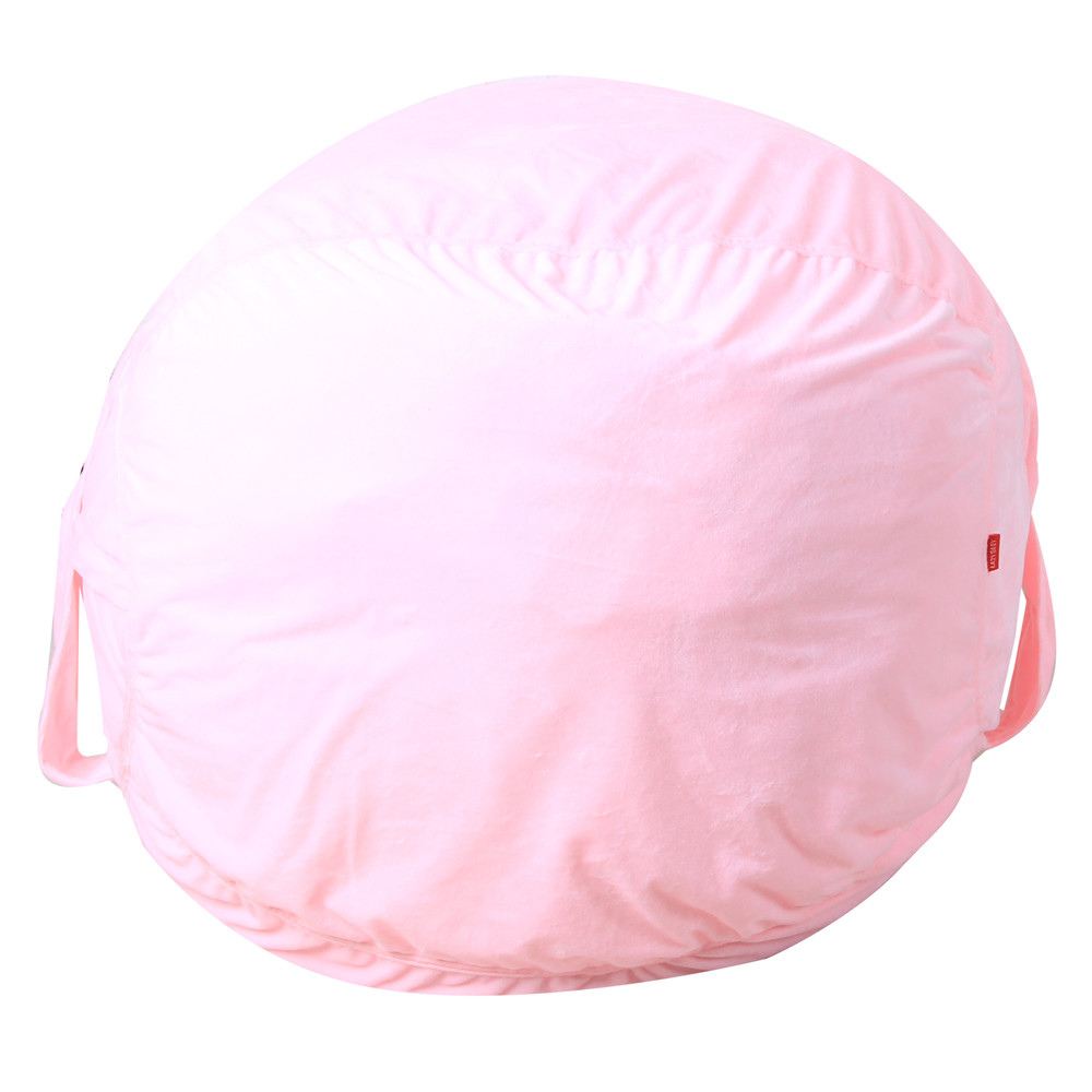 Kids Stuffed Animal Plush Toy Storage Bean Bag Soft Pouch Stripe Fabric