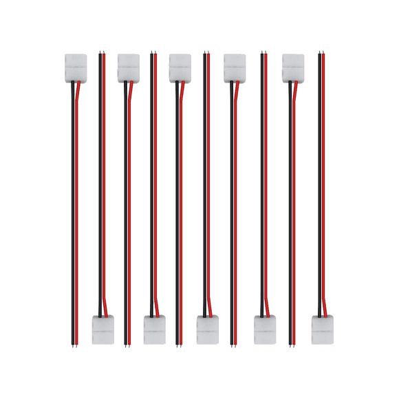 50Pcs LED Tape Connector 2Pin Accessories Connectors 8Mm for 2835 3528 5050 5730 5630 SMD