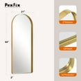 thumbnail image 4 of 64"x21" Modern Arched Aluminum Frame Wall Mount Full Length Mirror without Bracket,Gold, 4 of 5